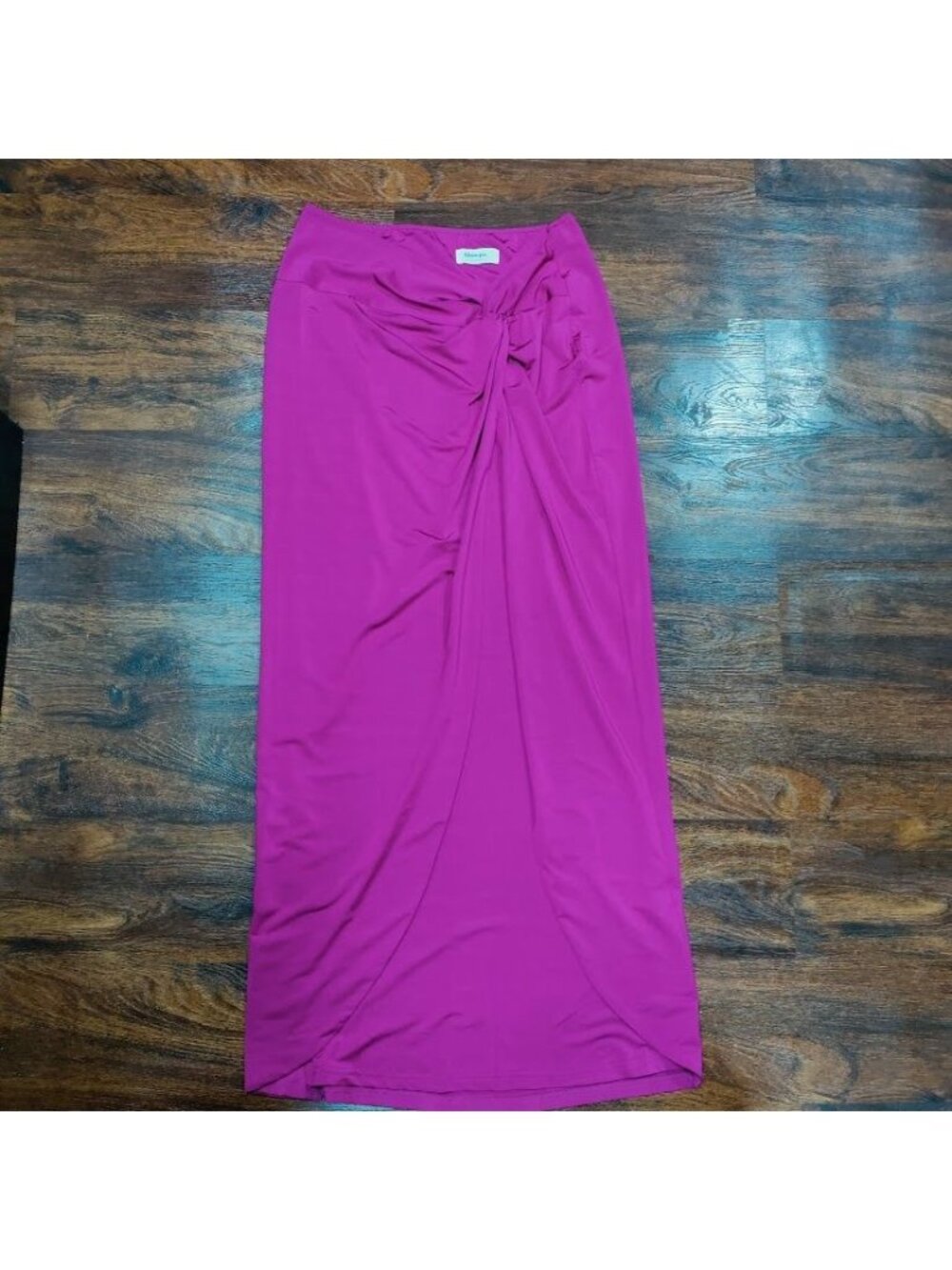 Showpo.  Fuchsia Drapey With Front Knot Long Side Slit Maxi Skirt Women's Size 8 - Picture 2 of 8